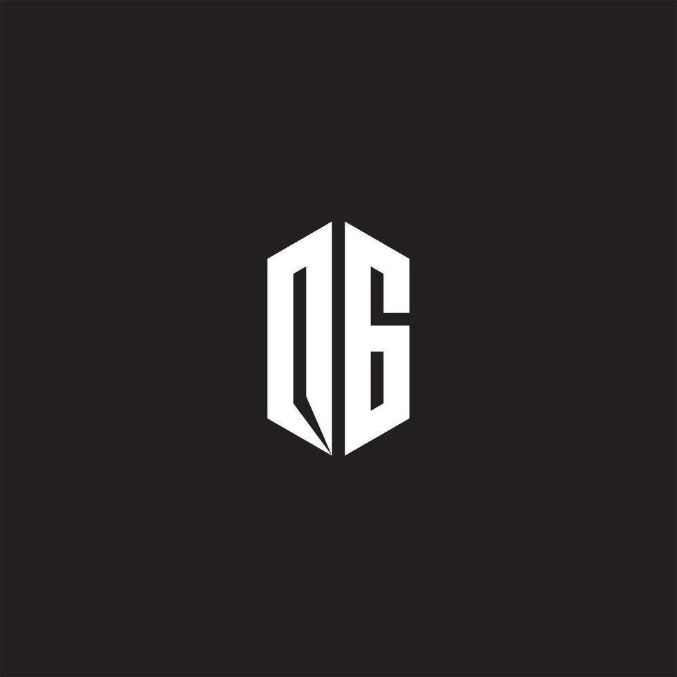 OG Logo monogram with hexagon shape style design template vector