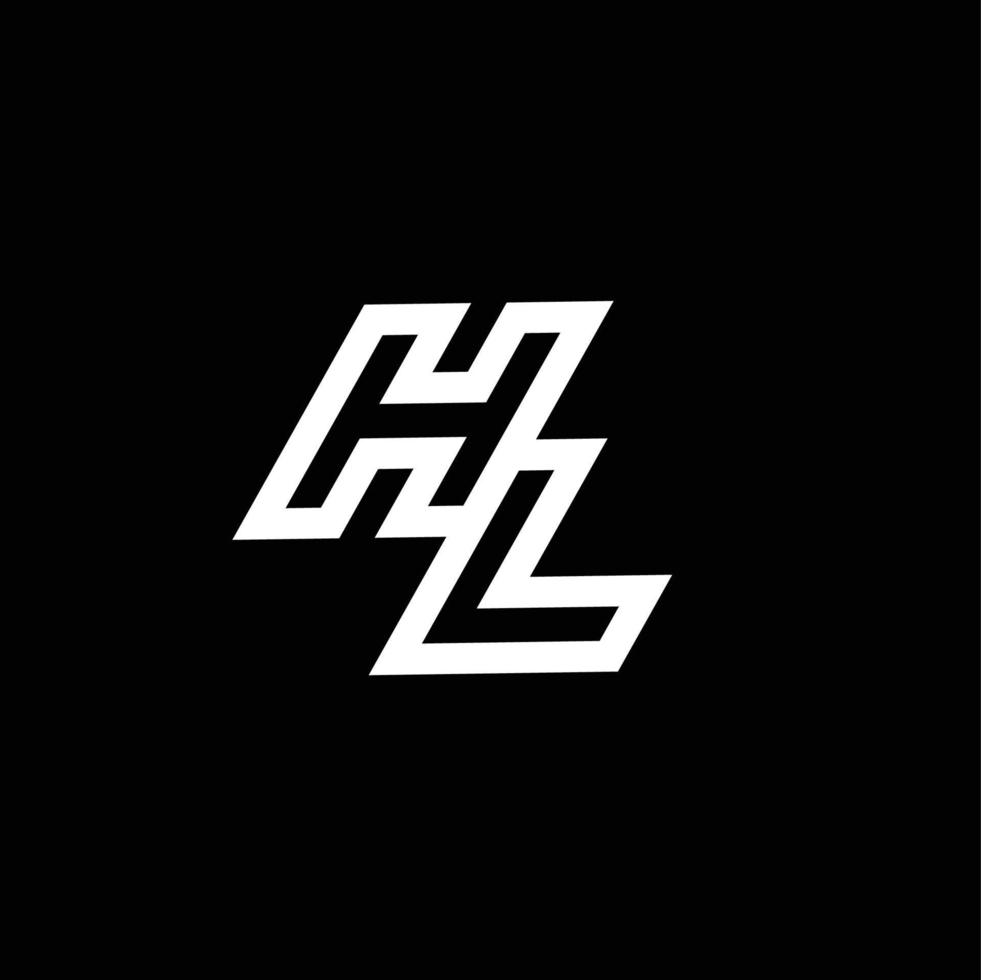 HL logo monogram with up to down style negative space design template vector