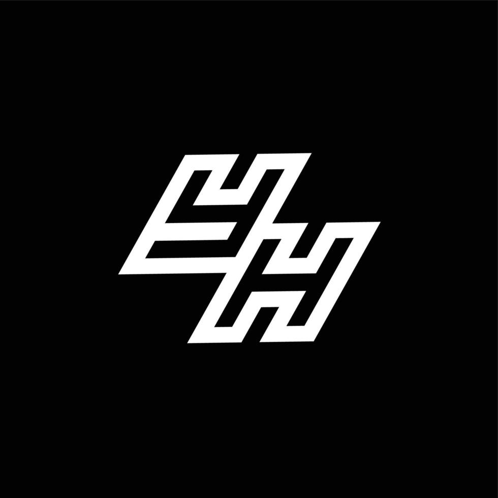 YH logo monogram with up to down style negative space design template vector