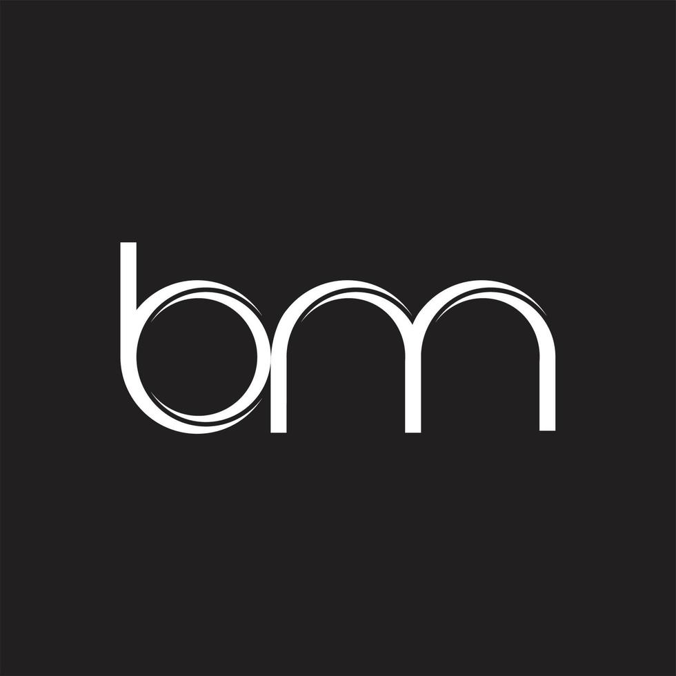 BM Initial Letter Split Lowercase Logo Modern Monogram Template Isolated on Black White vector