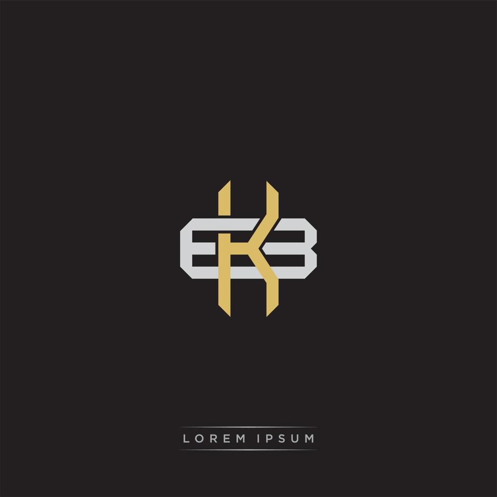Initial letter overlapping interlock logo monogram line art style vector