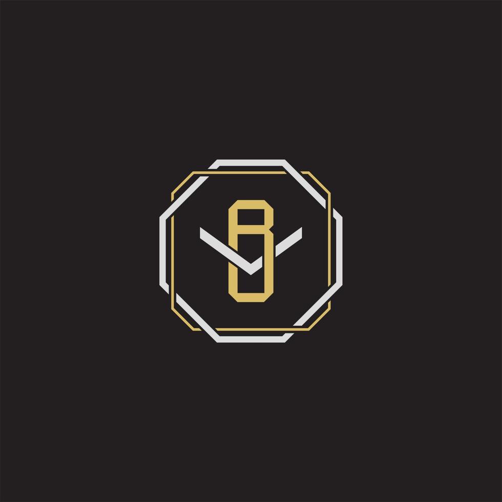 BV Initial letter overlapping interlock logo monogram line art style vector