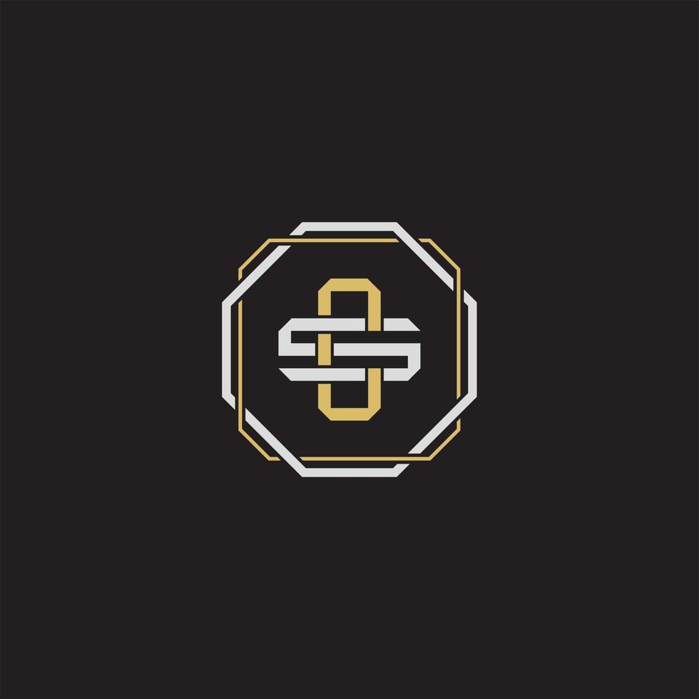 CS Initial letter overlapping interlock logo monogram line art style vector