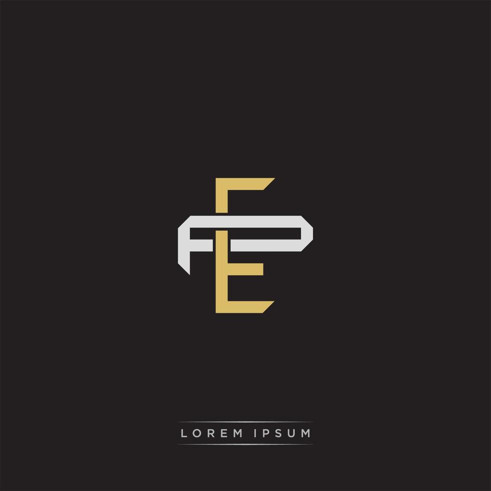 EP Initial letter overlapping interlock logo monogram line art style vector