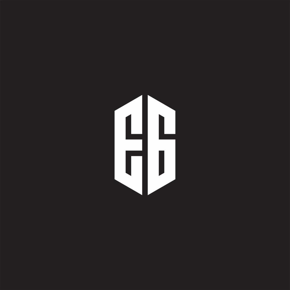 EG Logo monogram with hexagon shape style design template vector