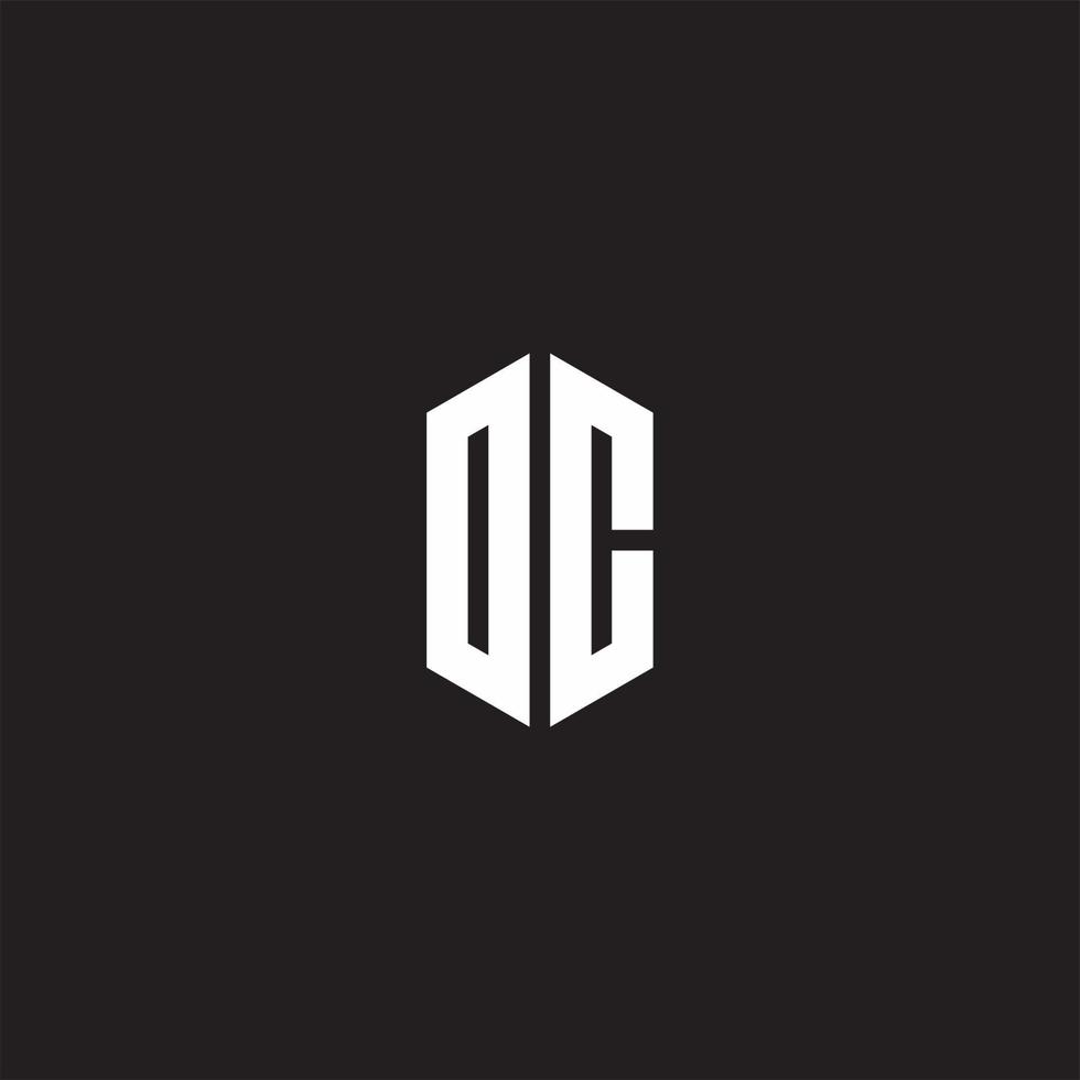 DC Logo monogram with hexagon shape style design template vector
