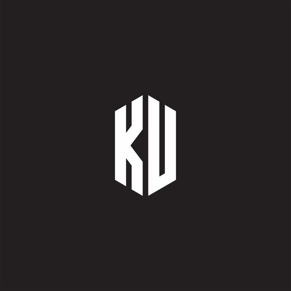 KU Logo monogram with hexagon shape style design template vector