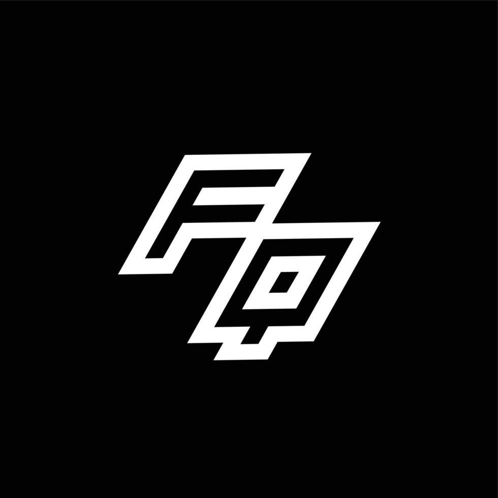 fq logo monograma con arriba a abajo estilo negativo espacio diseño modelo vector