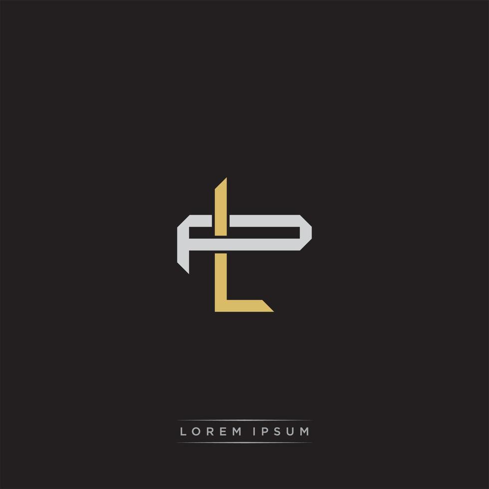 LP Initial letter overlapping interlock logo monogram line art style vector