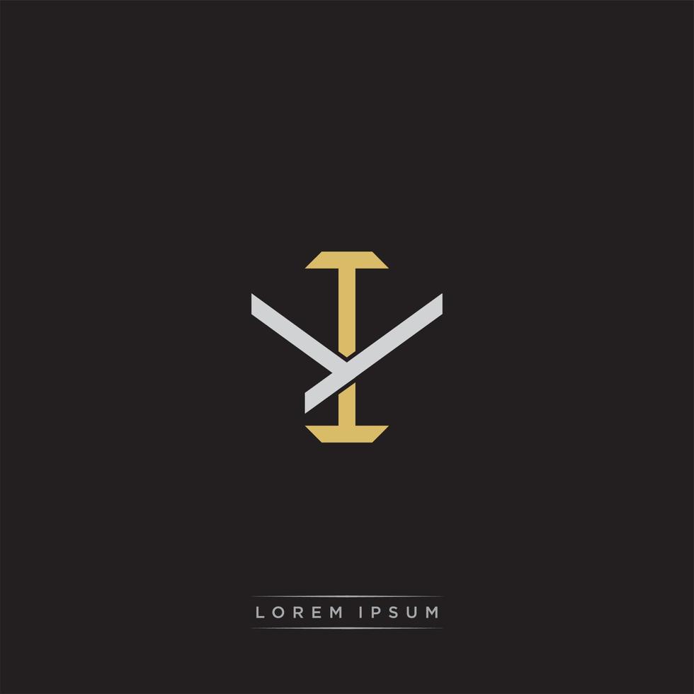 IY Initial letter overlapping interlock logo monogram line art style vector