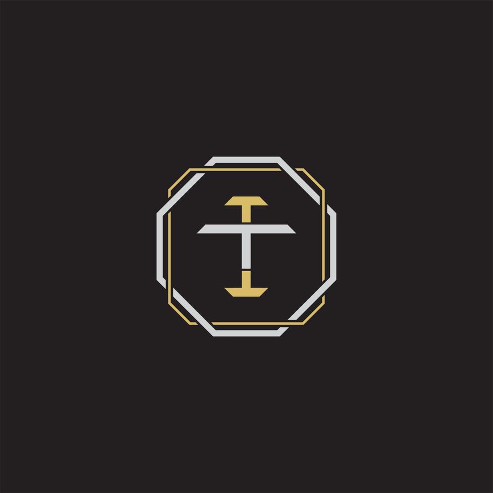 IT Initial letter overlapping interlock logo monogram line art style vector