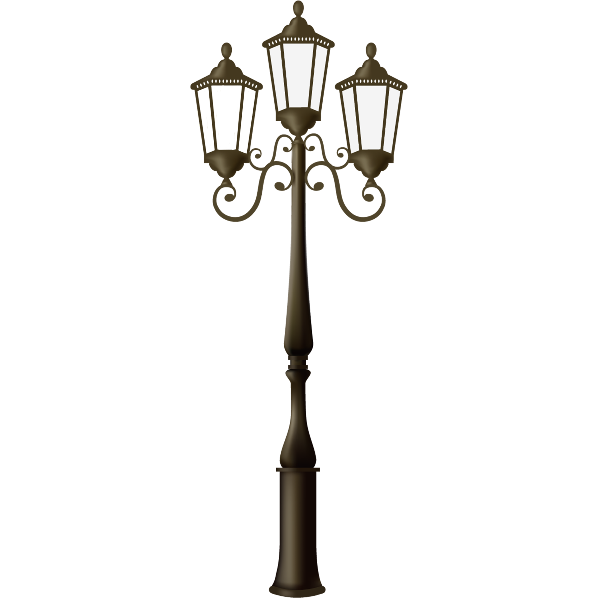 Free Classic lamppost street light isolated on transparent background