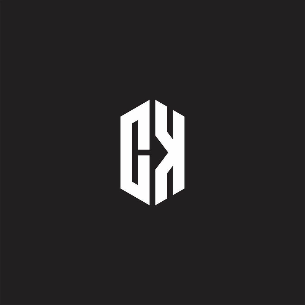 CK Logo monogram with hexagon shape style design template vector