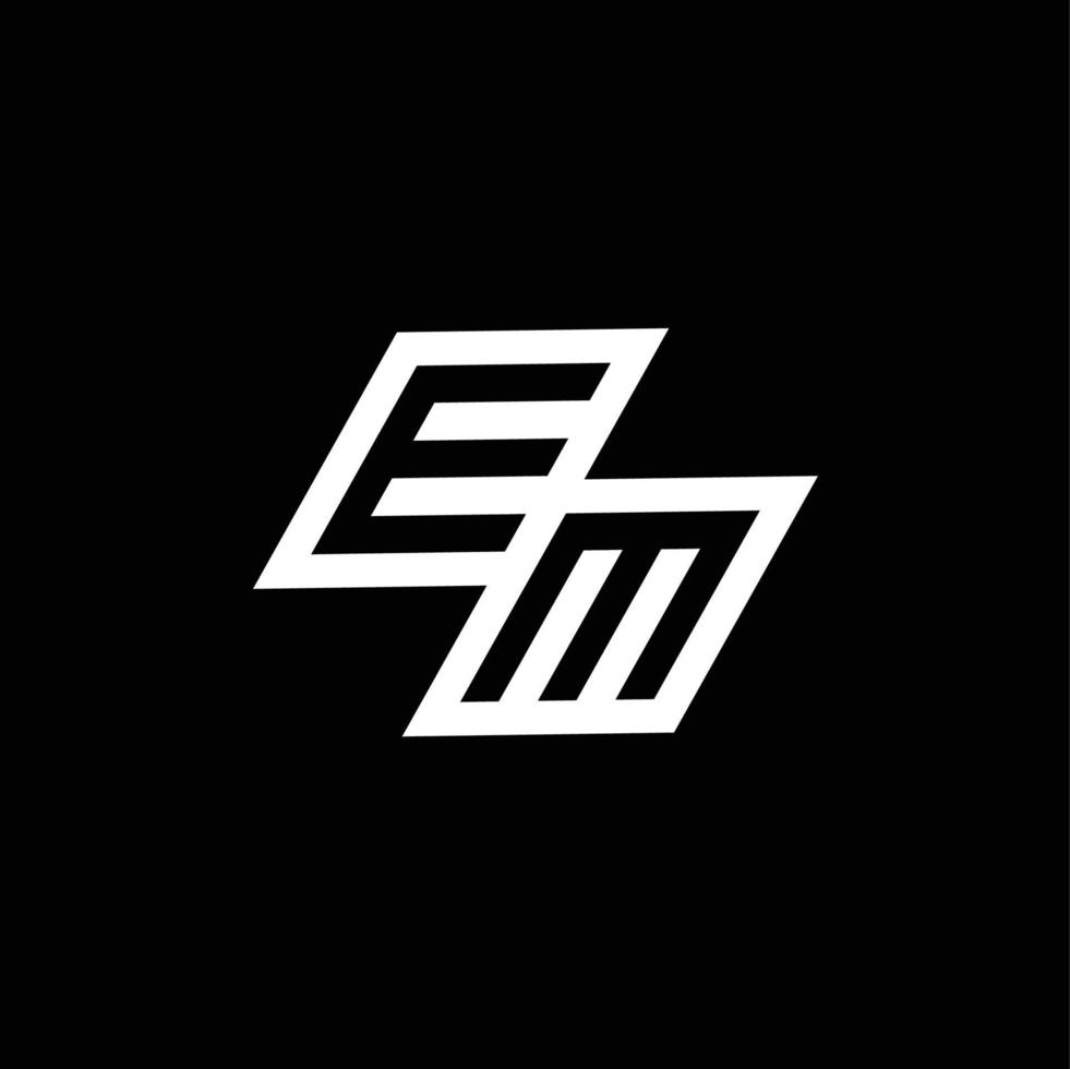 EM logo monogram with up to down style negative space design template vector