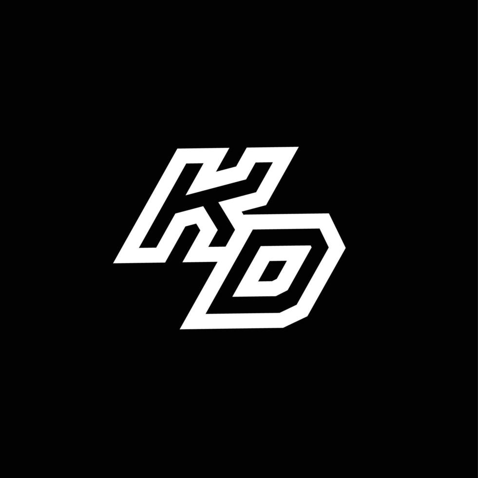 KD logo monogram with up to down style negative space design template vector