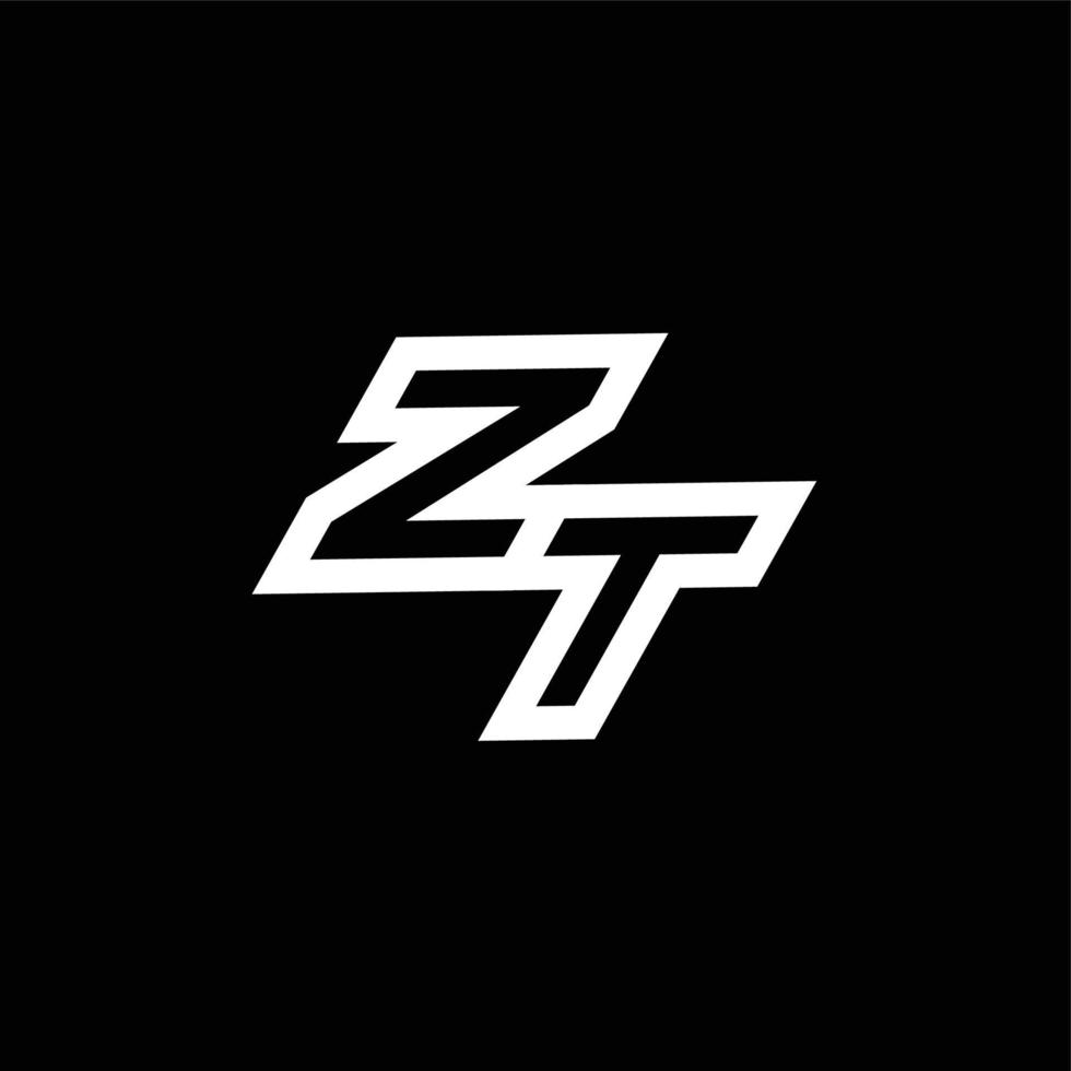 ZT logo monogram with up to down style negative space design template vector