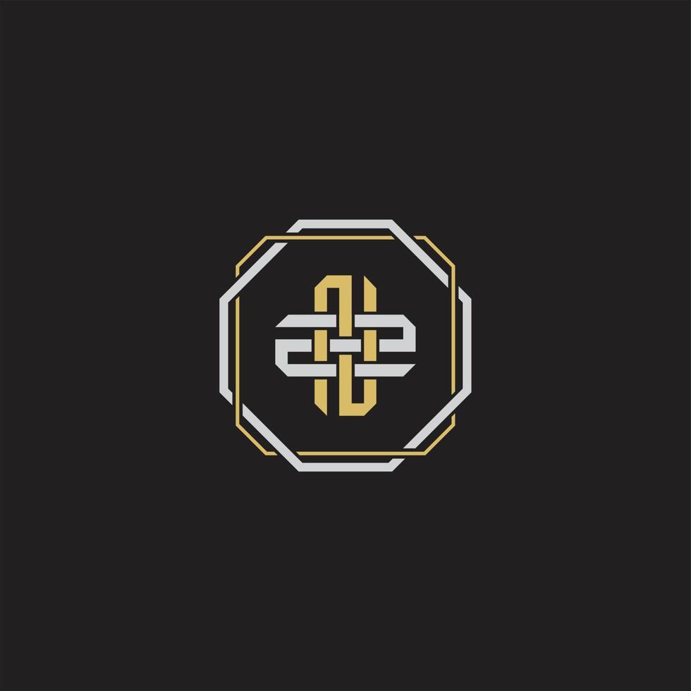 Initial letter overlapping interlock logo monogram line art style vector