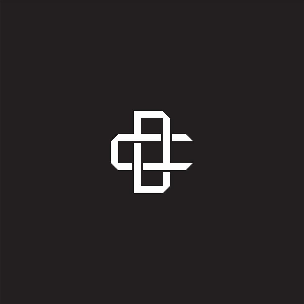 DC Initial letter overlapping interlock logo monogram line art style vector