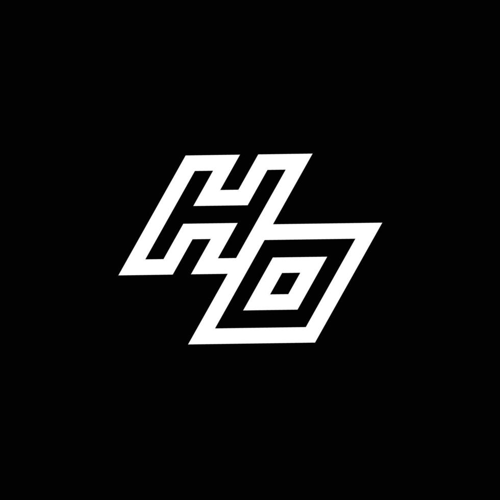 HO logo monogram with up to down style negative space design template vector