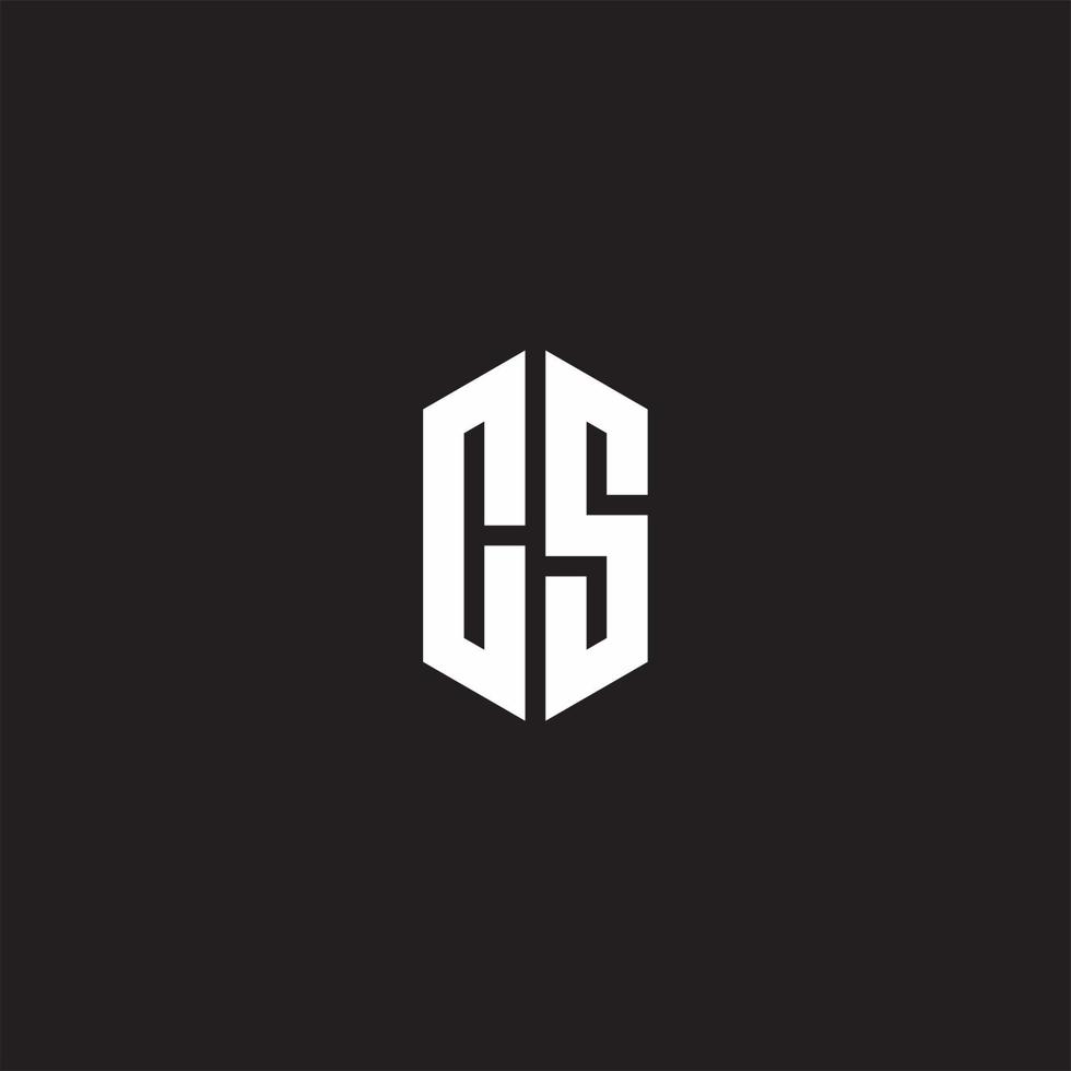CS Logo monogram with hexagon shape style design template vector