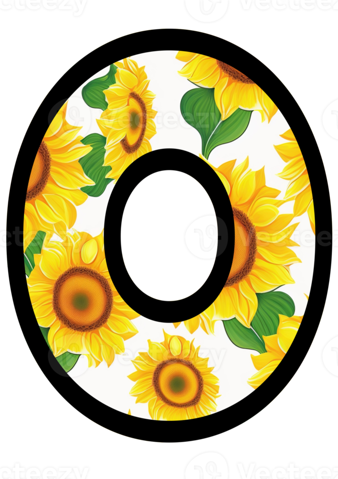 Sunflower Floral Alphabet, Letter U With Yellow Sunflower Pattern 21106610  PNG