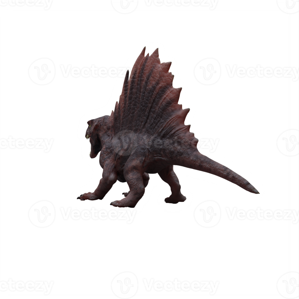 3d dimetrodonte dinosauro isolato png