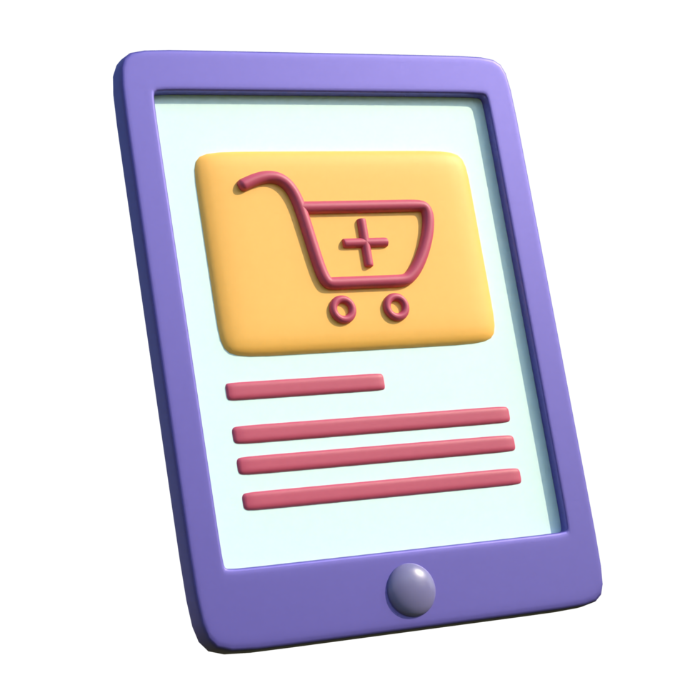 Add Cart on tablet png