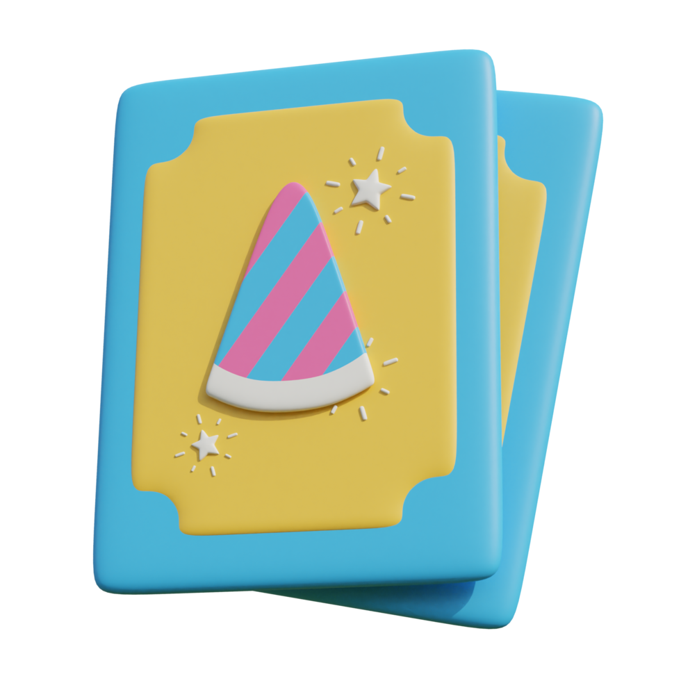 Christmas or birthday Card isolate on blue png
