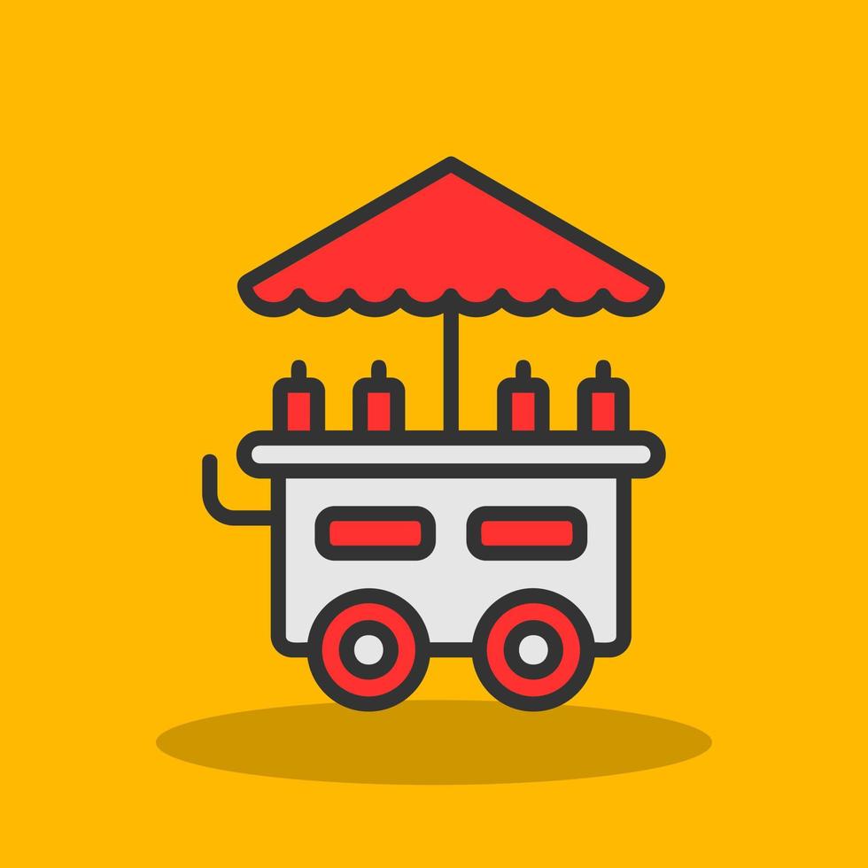 Food Cart Vector Icon Design