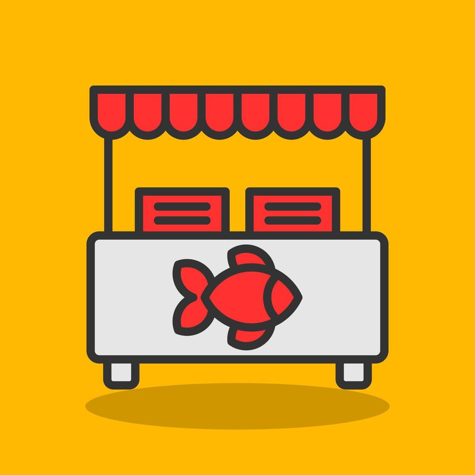 Fish Market Vector Icon Design