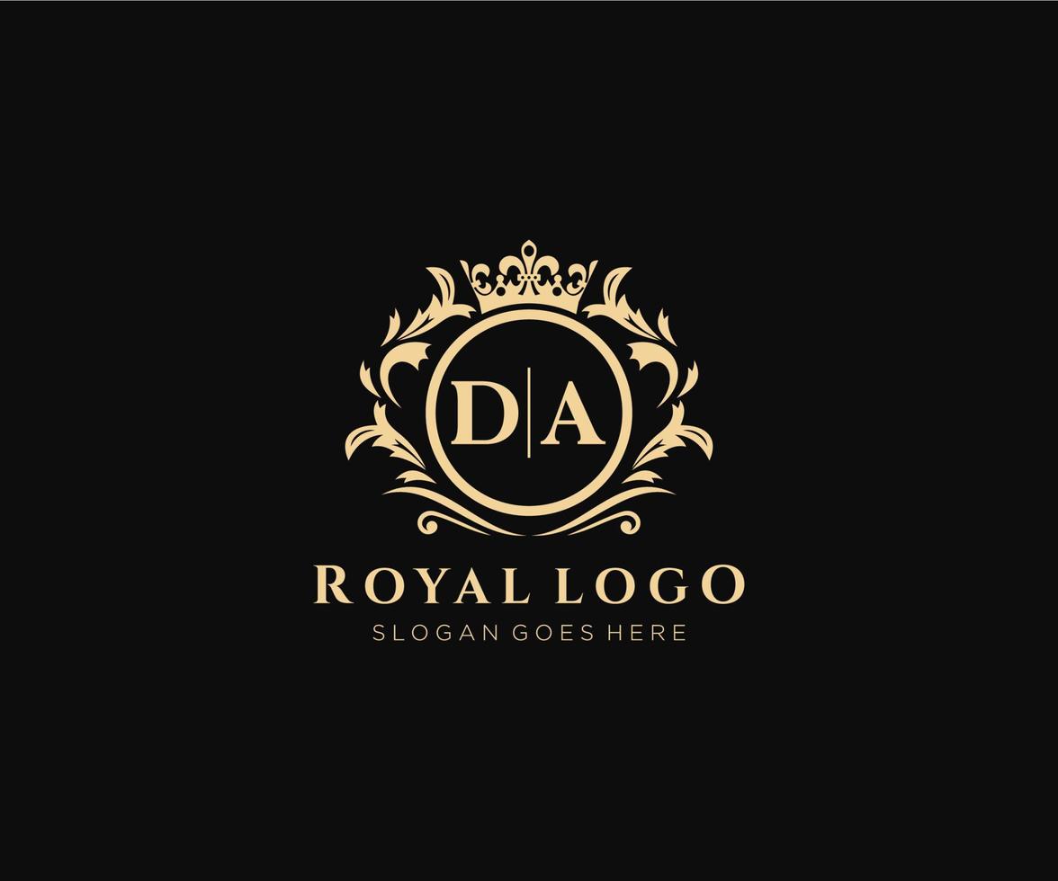 inicial da letra lujoso marca logo plantilla, para restaurante, realeza, boutique, cafetería, hotel, heráldico, joyas, Moda y otro vector ilustración.