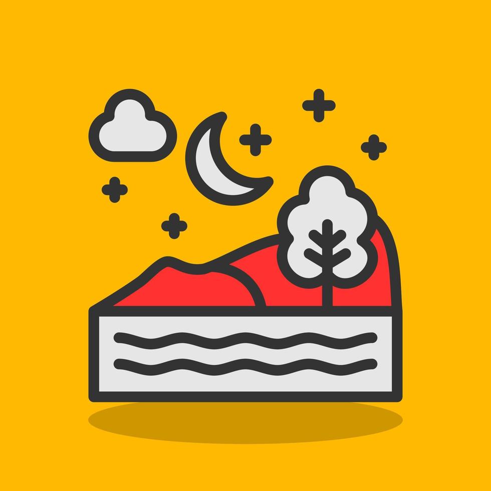 Night Landscape Vector Icon Design