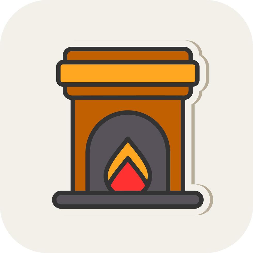 Fireplace Vector Icon Design