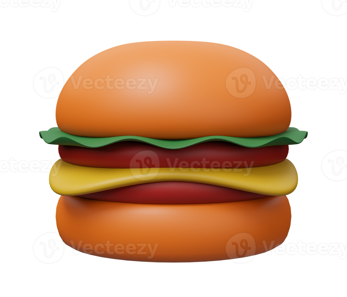 burger 3d render icon png