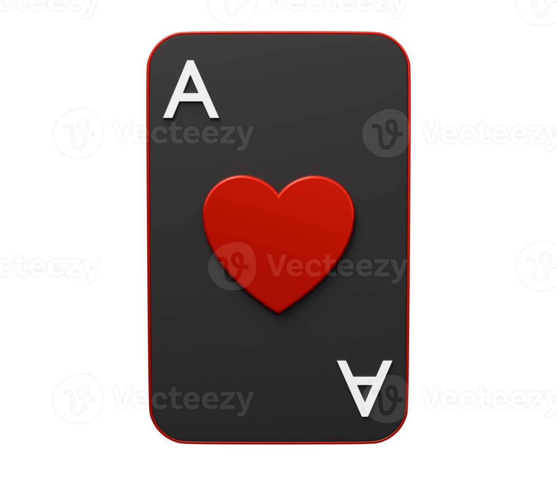 ess hjärta spelar kort 3d png