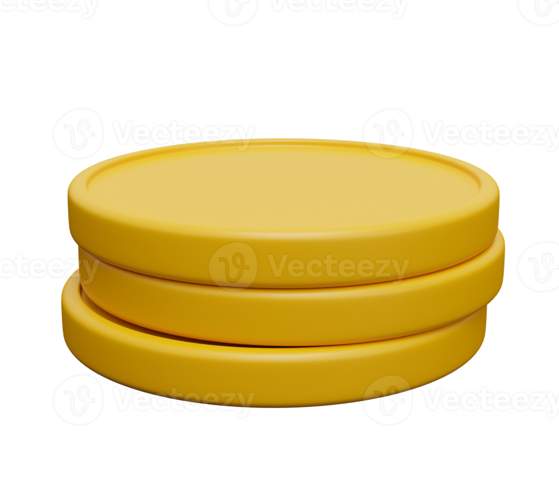 coin stack 3d illustration png