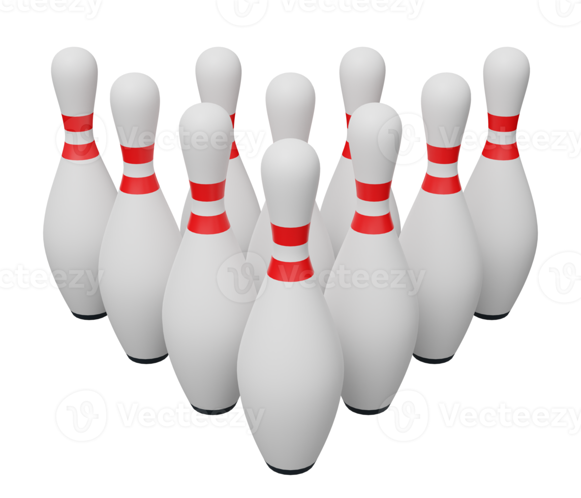 Gruppe Bowling Stift 3d machen png