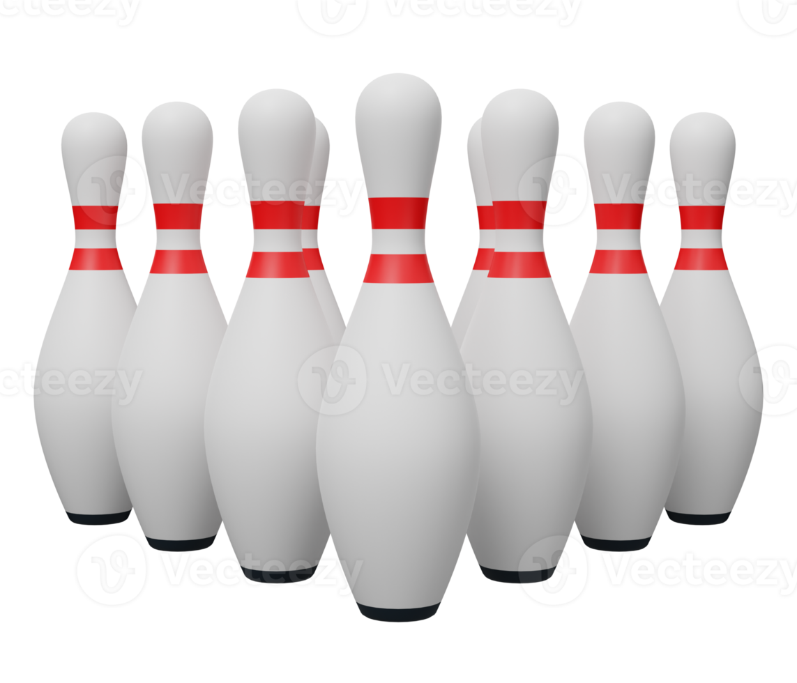 group bowling pin 3d render png