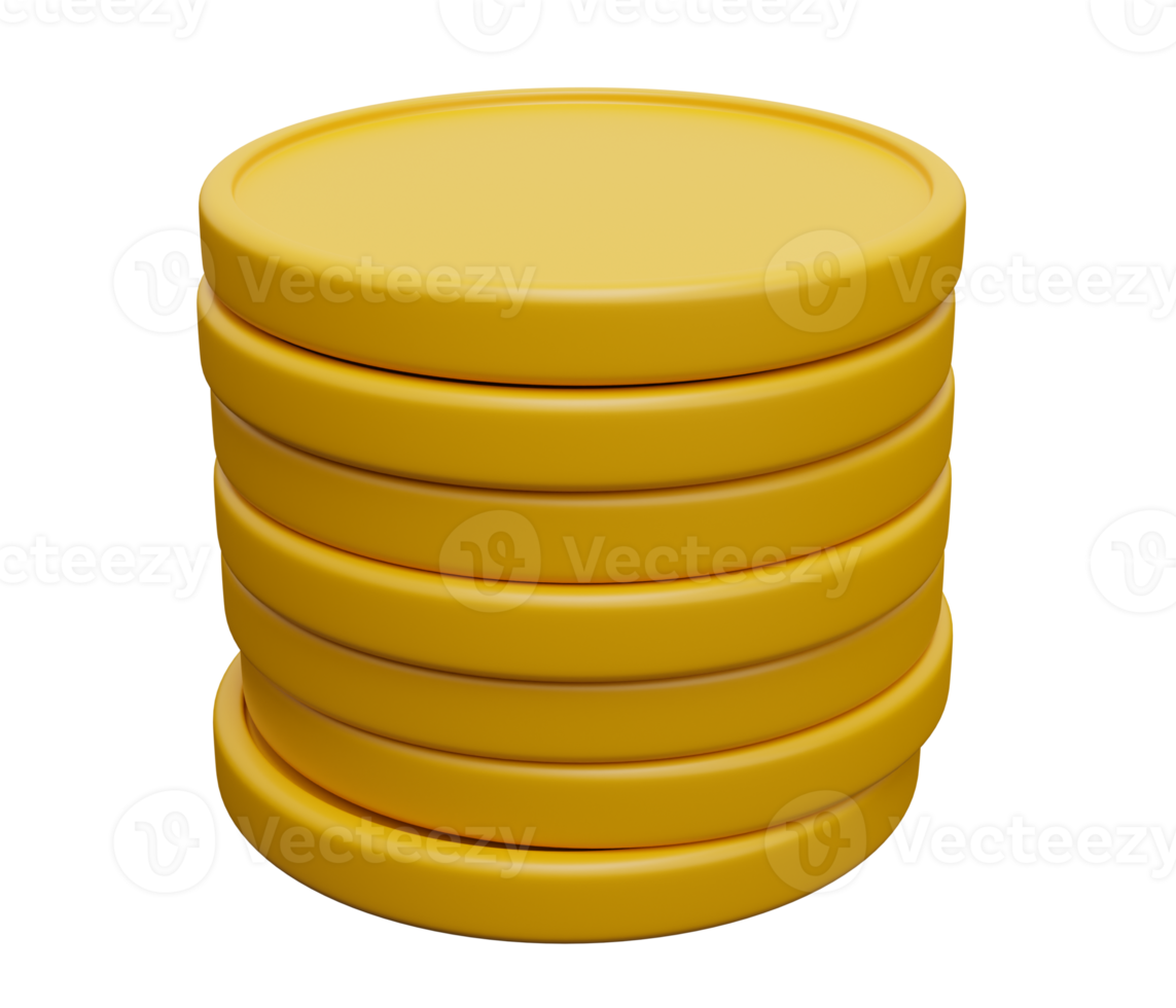 coin stack 3d illustration png