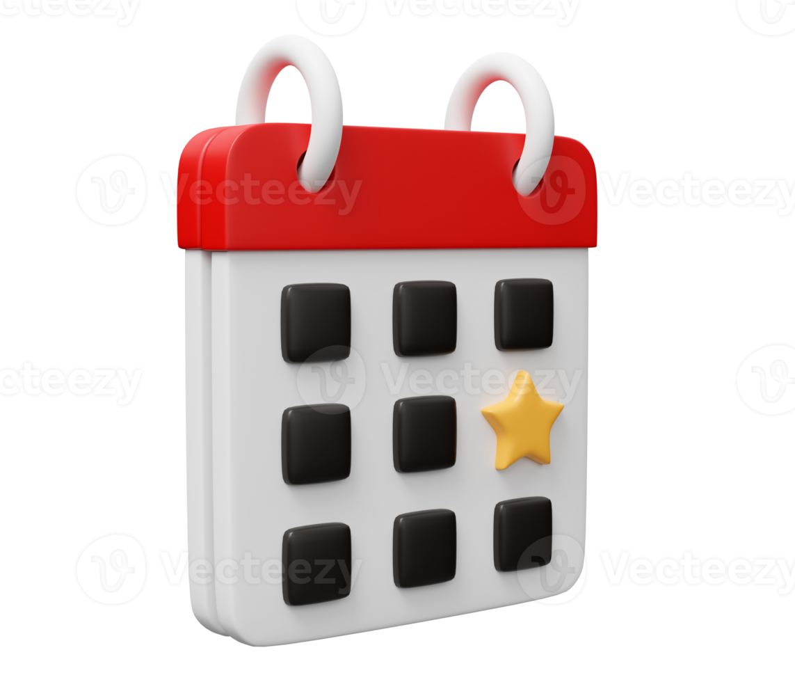 kalender gemarkeerd dater 3d geven png