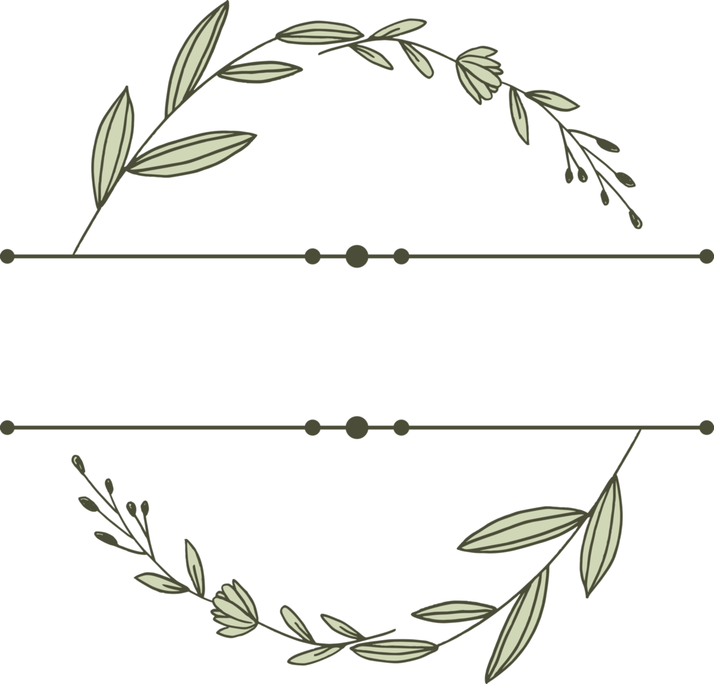 Split monogram floral frame for wedding invitation engagement anniversary png