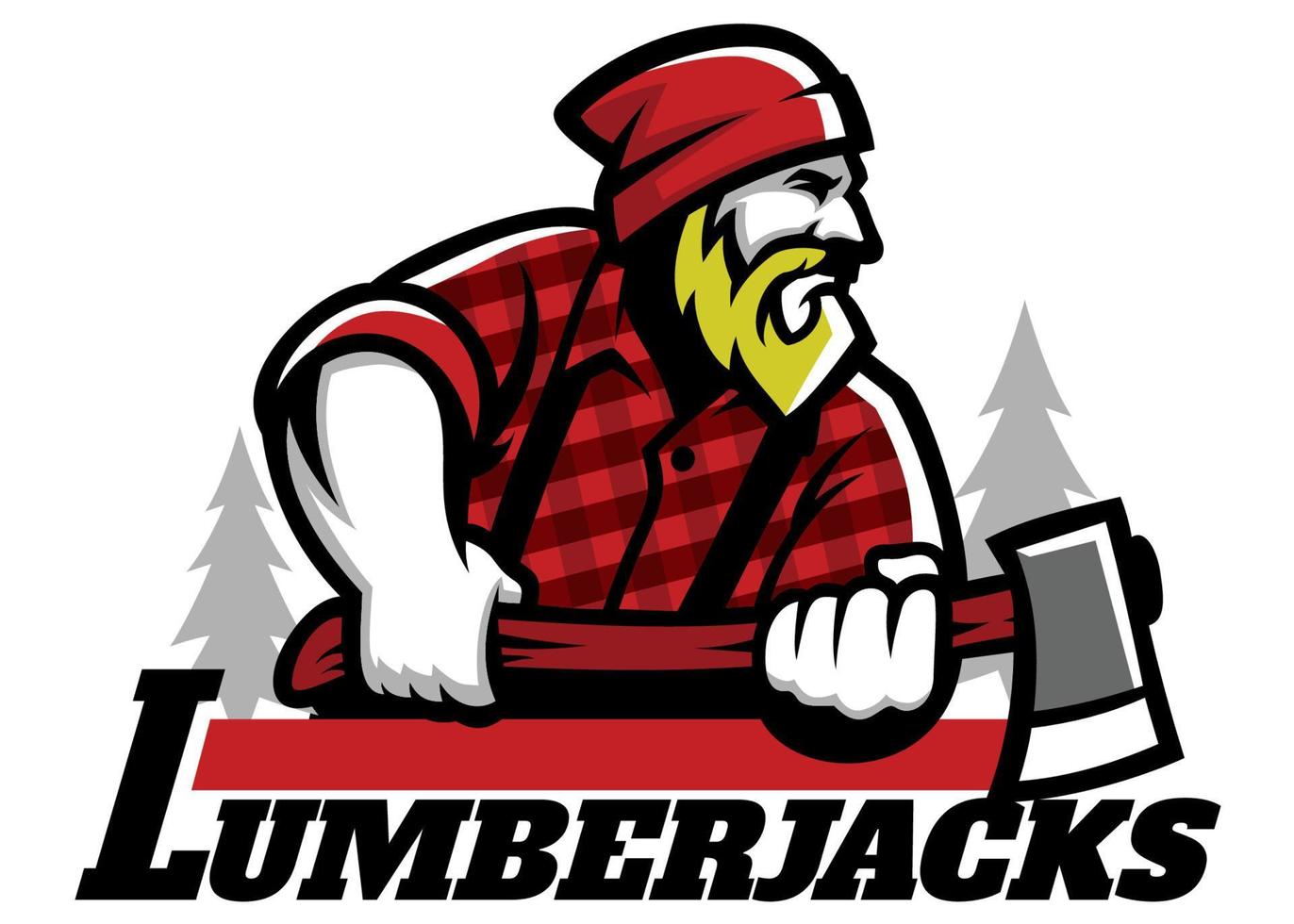 lumberjack mascot holding the axe vector