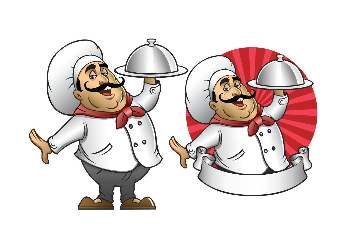 Cartoon of chef presenting the dish vector