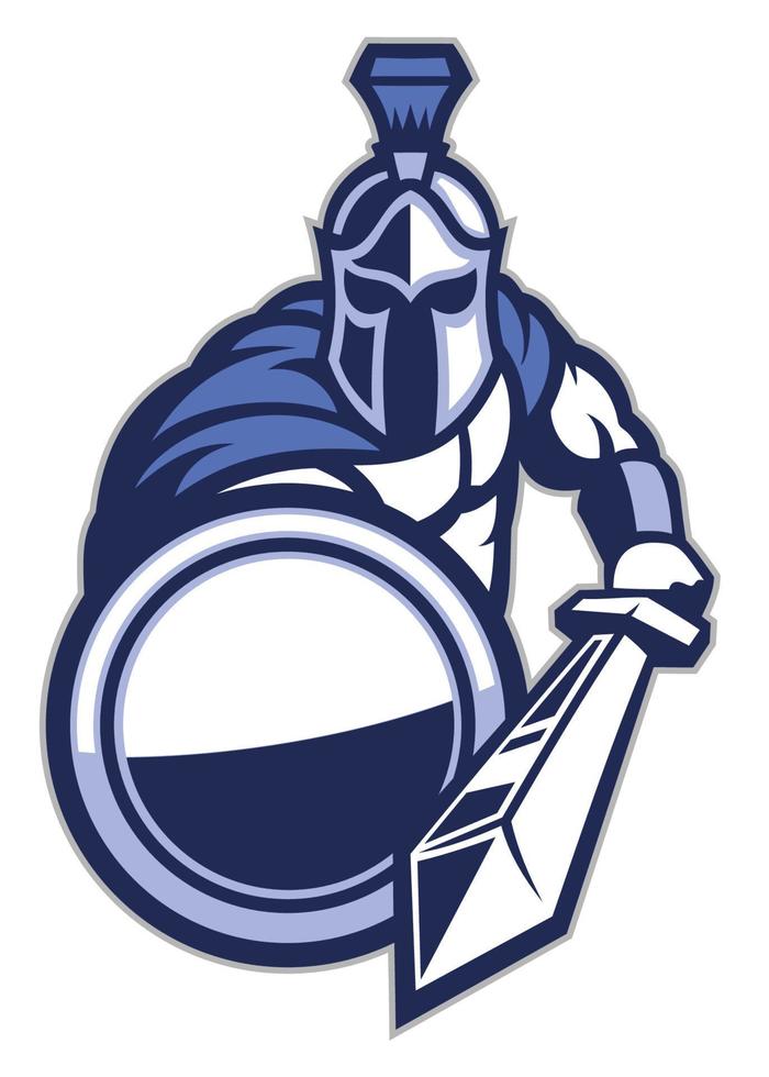 Spartan mascot with shield and the sword vector