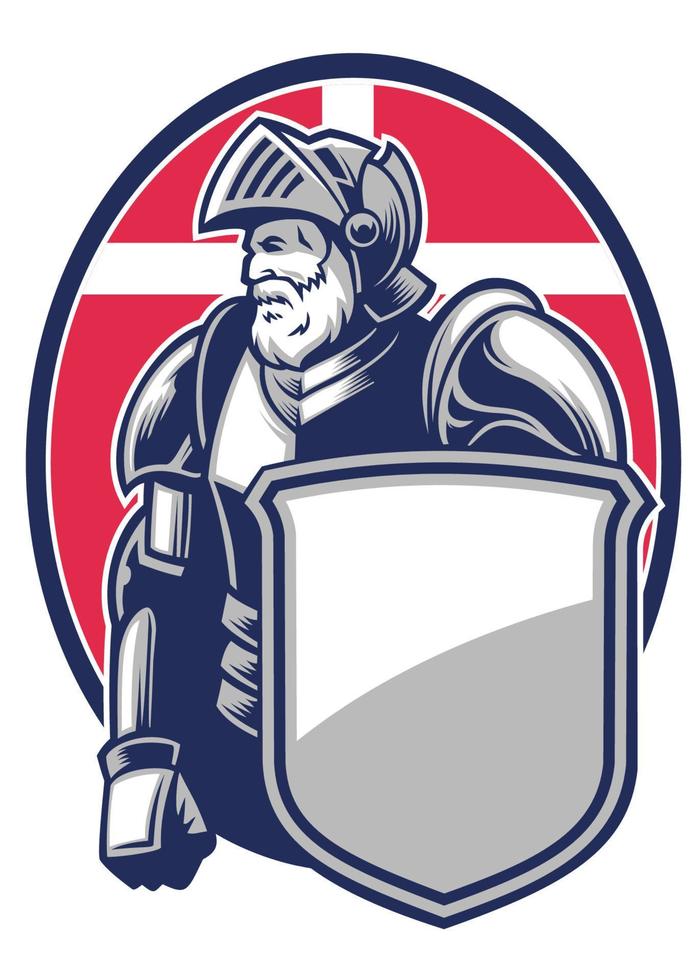 knight mascot open the helmet vector