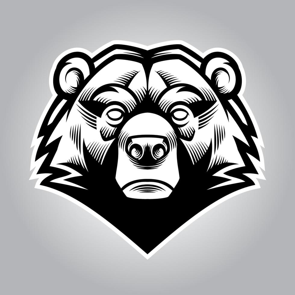 oso cabeza único estilo vector