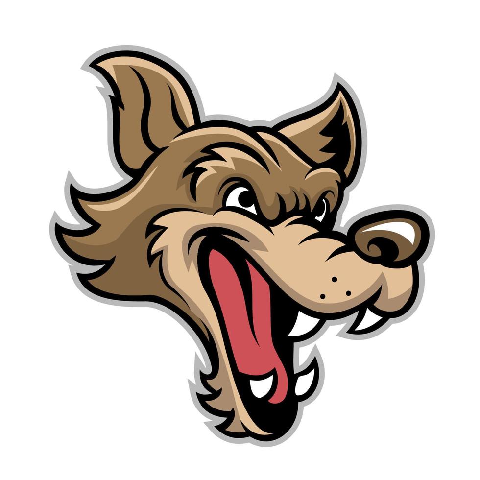 cartoon of bad wolf head vector