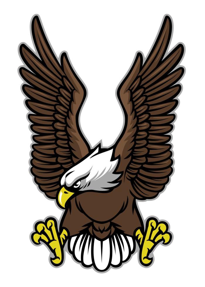 Eagle with spreaded wing vector
