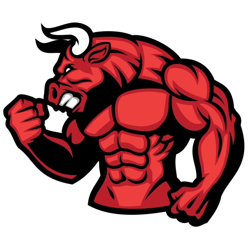 enorme músculo de rojo toro vector