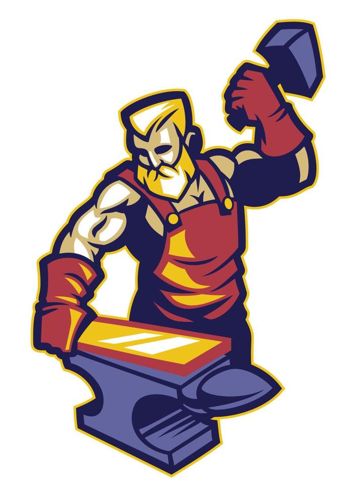 vector of Blacksmith sport log style